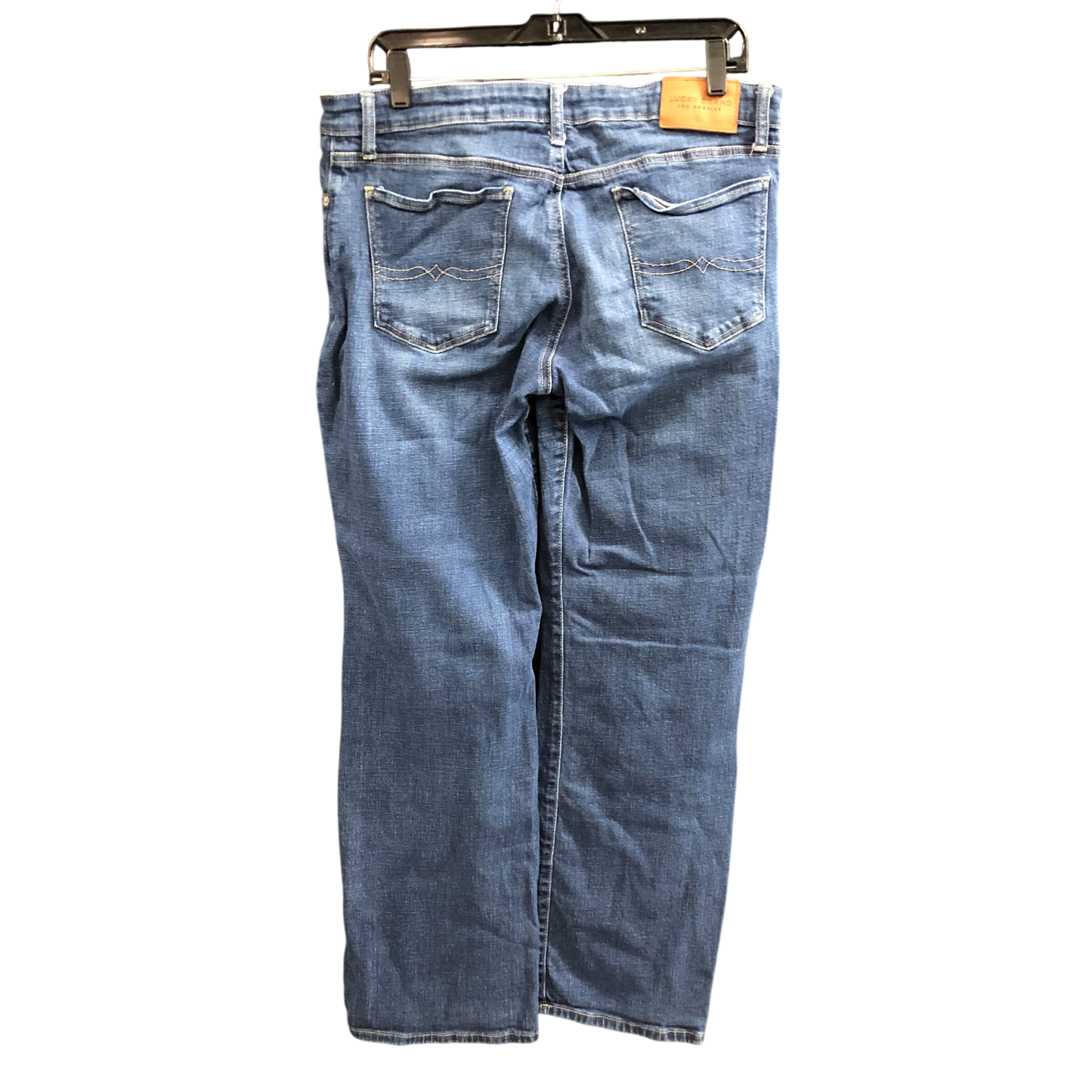 Jeans Straight By Lucky Brand In Blue Denim, Size: 14