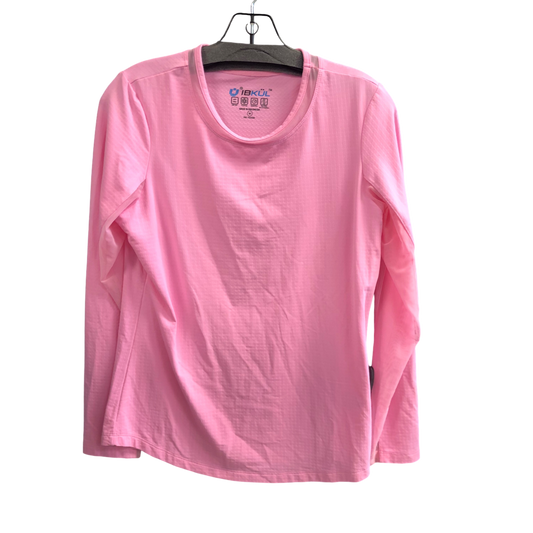 Athletic Top Long Sleeve Collar By Cmc In Pink, Size: M