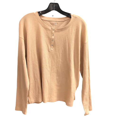 Top Long Sleeve By Gap In Beige, Size: L