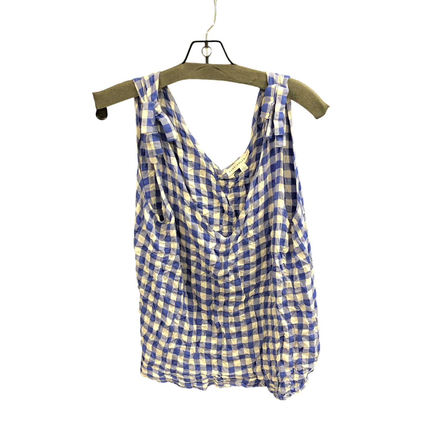 Top Sleeveless By Jane And Delancey In Blue & White, Size: L