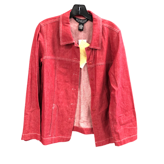 Jacket Denim By Dialogue Qvc In Red, Size: L