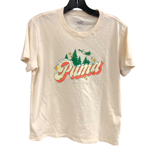 Top Short Sleeve By Puma In Cream, Size: M