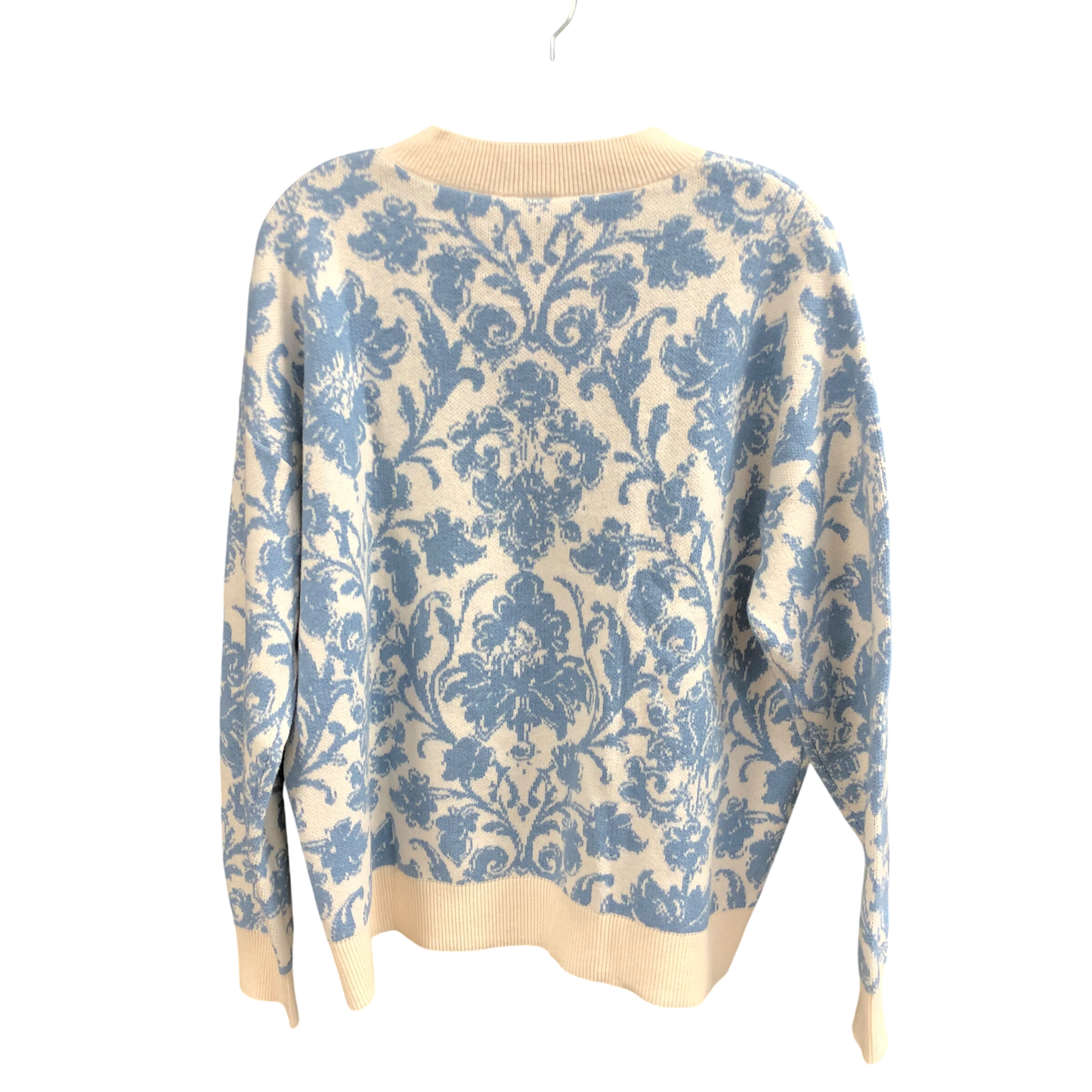 Sweater By Loft In Blue & Cream, Size: M