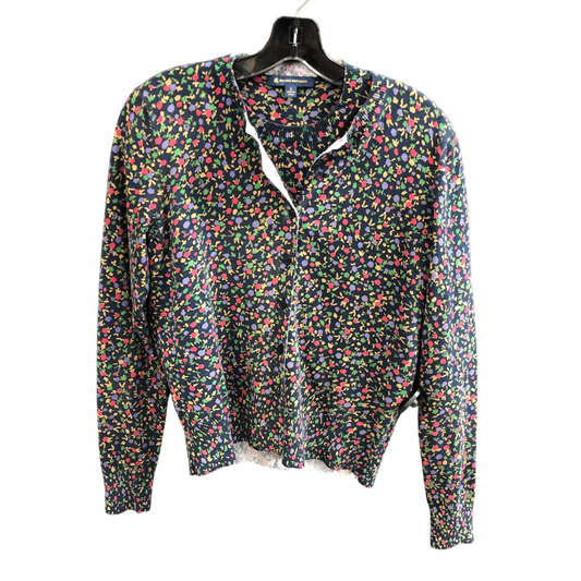 Cardigan Designer By Brooks Brothers In Floral Print, Size: S