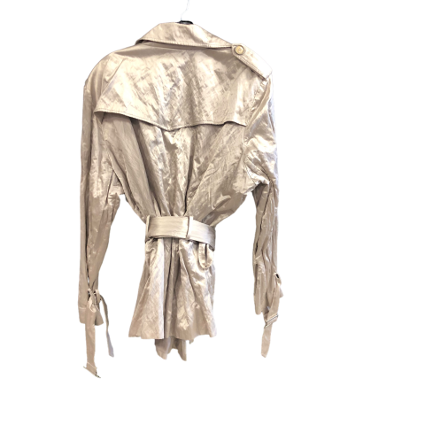 Jacket Moto By Talbots In Silver, Size: 22