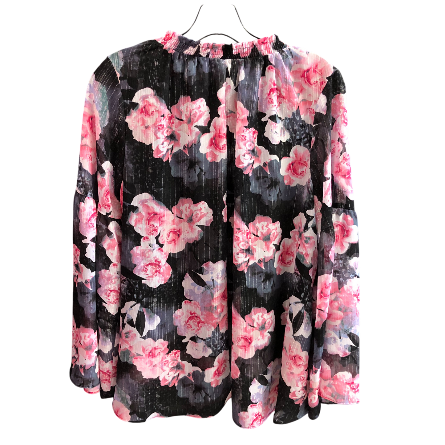 Top Long Sleeve By Jennifer Lopez In Black & Pink, Size: M