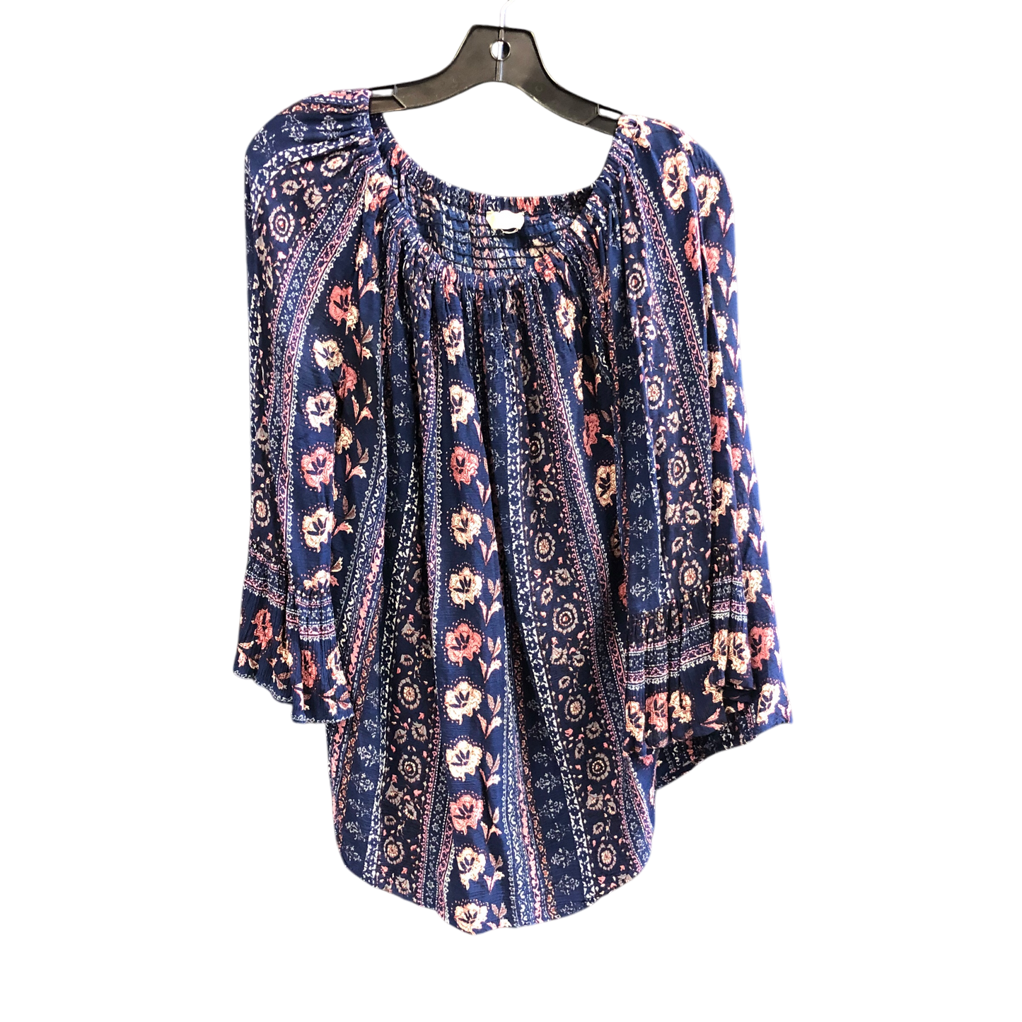 Top 3/4 Sleeve By Altard State In Blue & Pink, Size: S