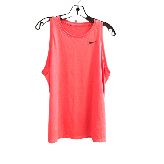 Athletic Tank Top By Nike In Coral, Size: L