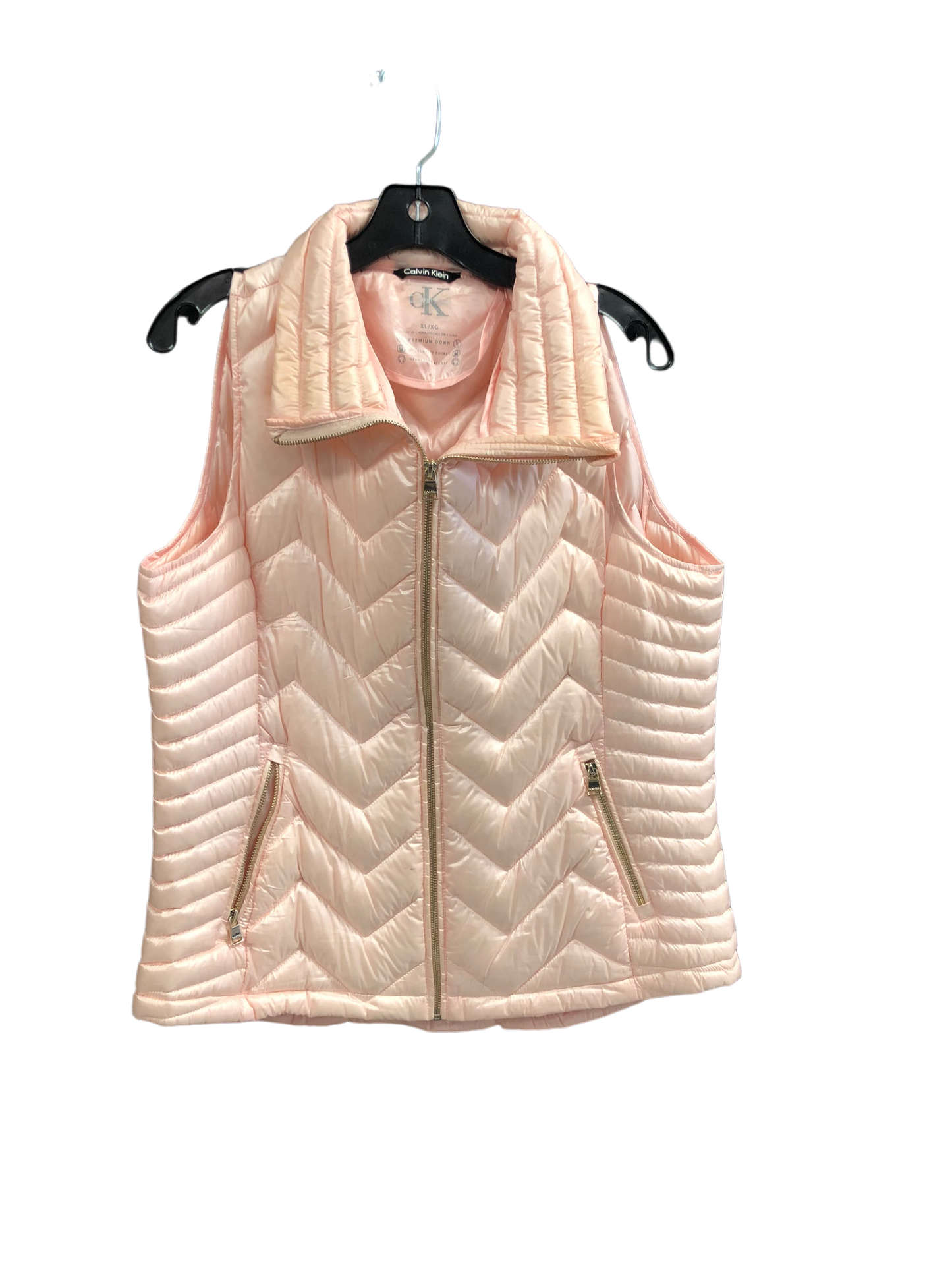 Vest Puffer & Quilted By Calvin Klein In Pink, Size: Xl