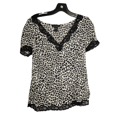 Animal Print Top Short Sleeve White House Black Market, Size M