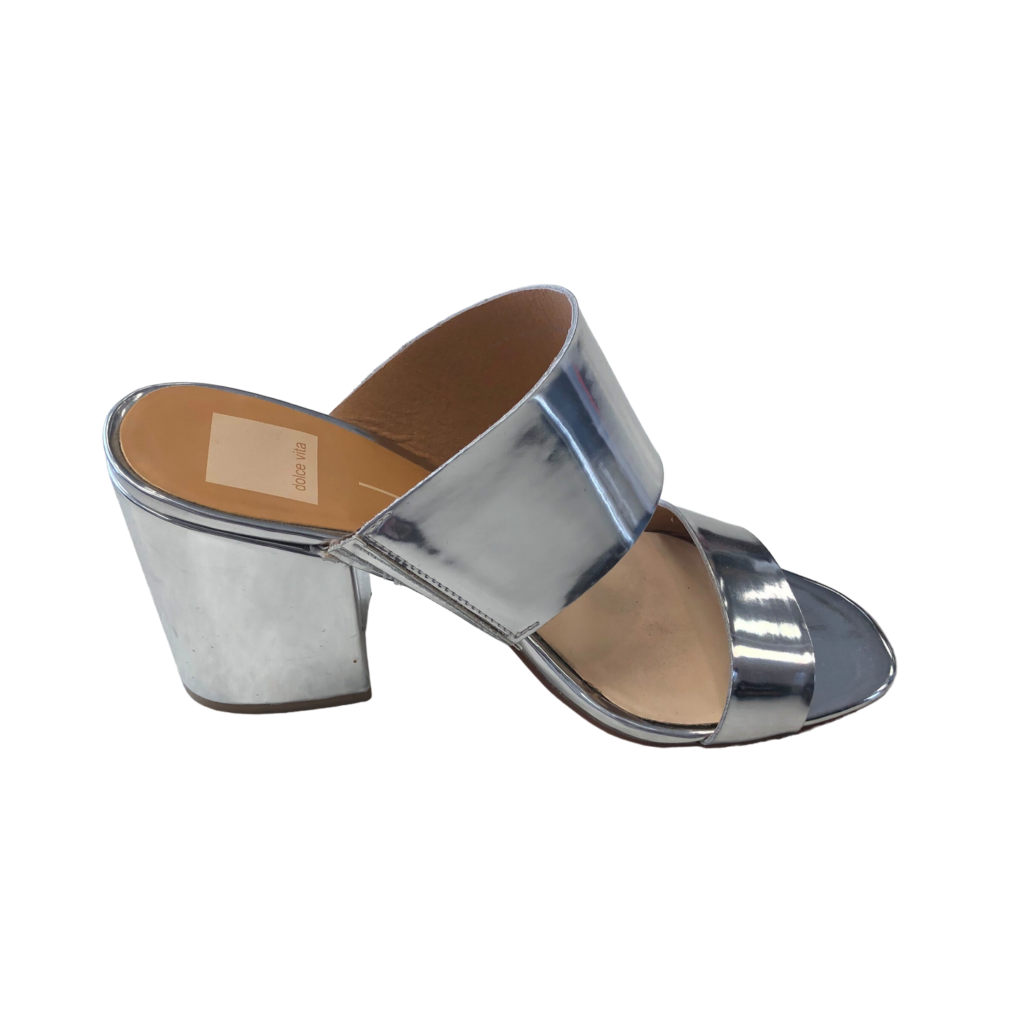 Silver Shoes Heels Block Dolce Vita, Size 8.5
