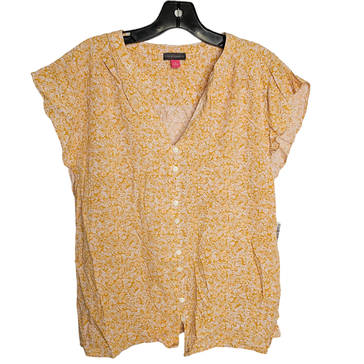 Yellow Top Short Sleeve Vince Camuto, Size L
