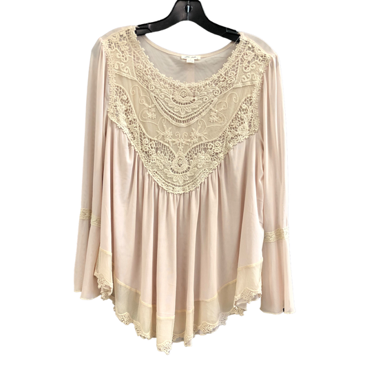 Beige Top Long Sleeve Ultra Pink, Size M