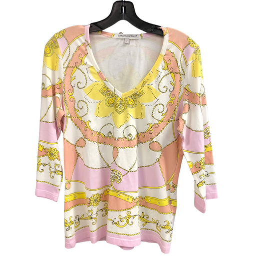 Pink & White Top 3/4 Sleeve BARABAR GERWIT, Size L