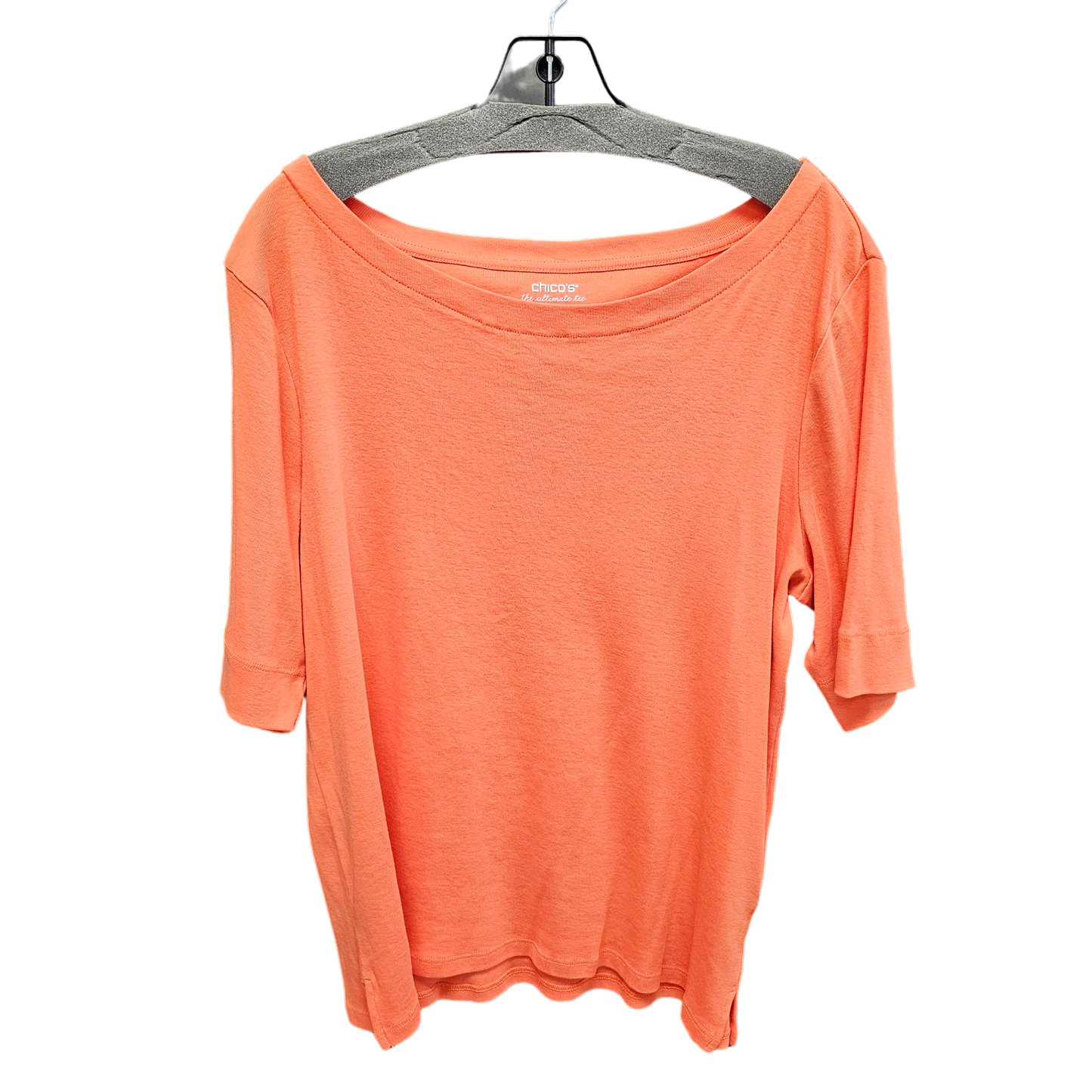 Orange Top Short Sleeve Chicos, Size Xl