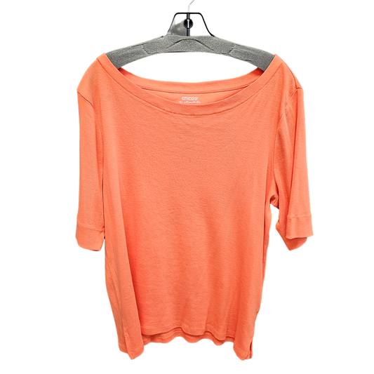 Orange Top Short Sleeve Chicos, Size Xl