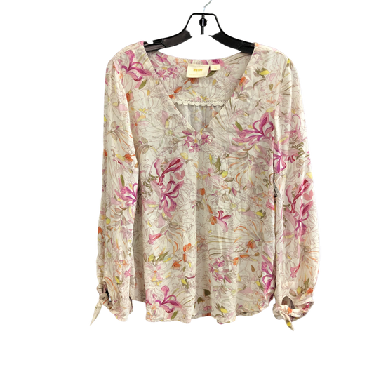 Cream Top Long Sleeve Designer Anthropologie, Size Xs