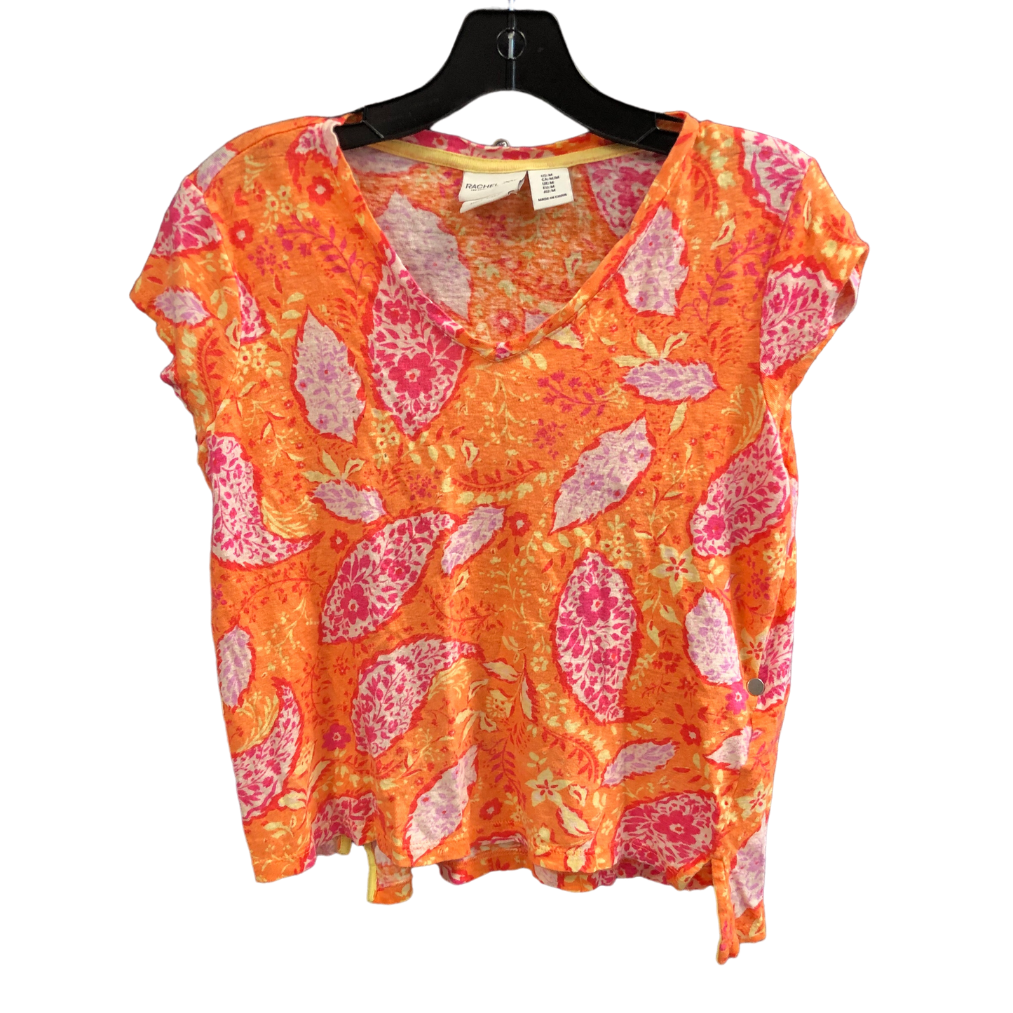 Orange Top Short Sleeve Designer Rachel Zoe, Size M