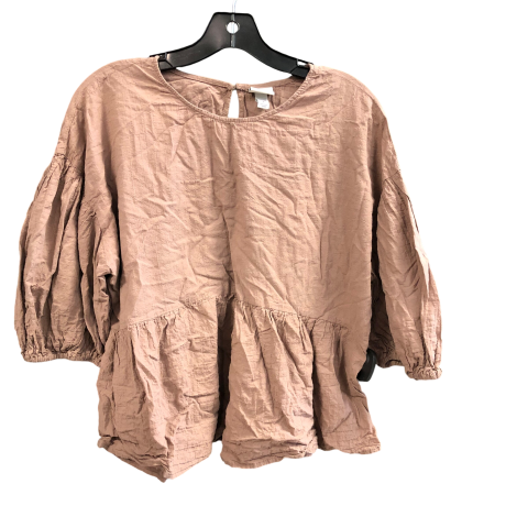 Top Short Sleeve By A New Day In Brown, Size: L