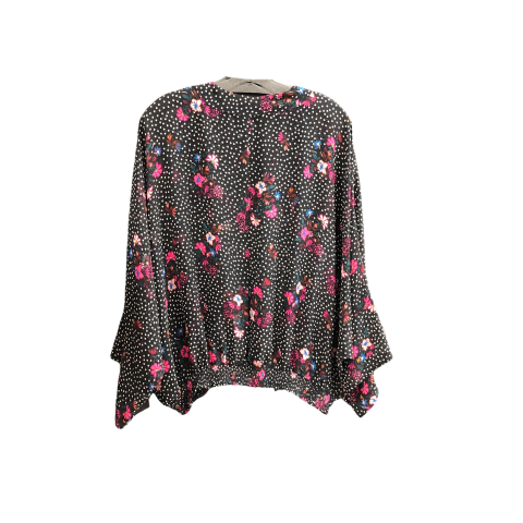 Top Long Sleeve By Express In Black & Pink, Size: L