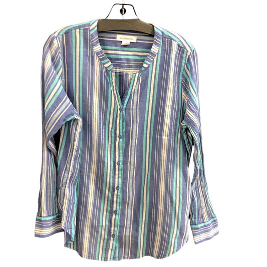 Top Long Sleeve By Liz Claiborne In Blue, Size: L