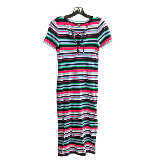 Dress Casual Midi By Lauren By Ralph Lauren In Blue & Pink, Size: S