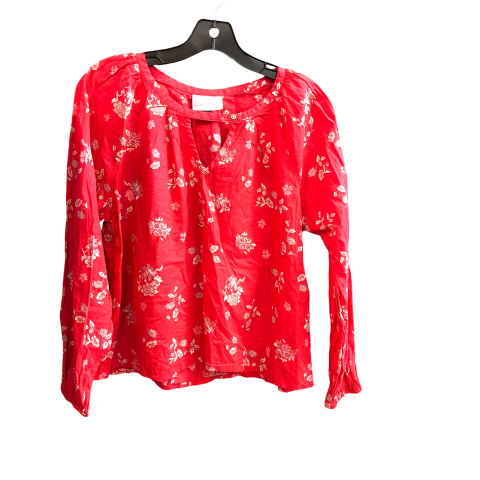 Top Long Sleeve By Universal Thread In Red, Size: S