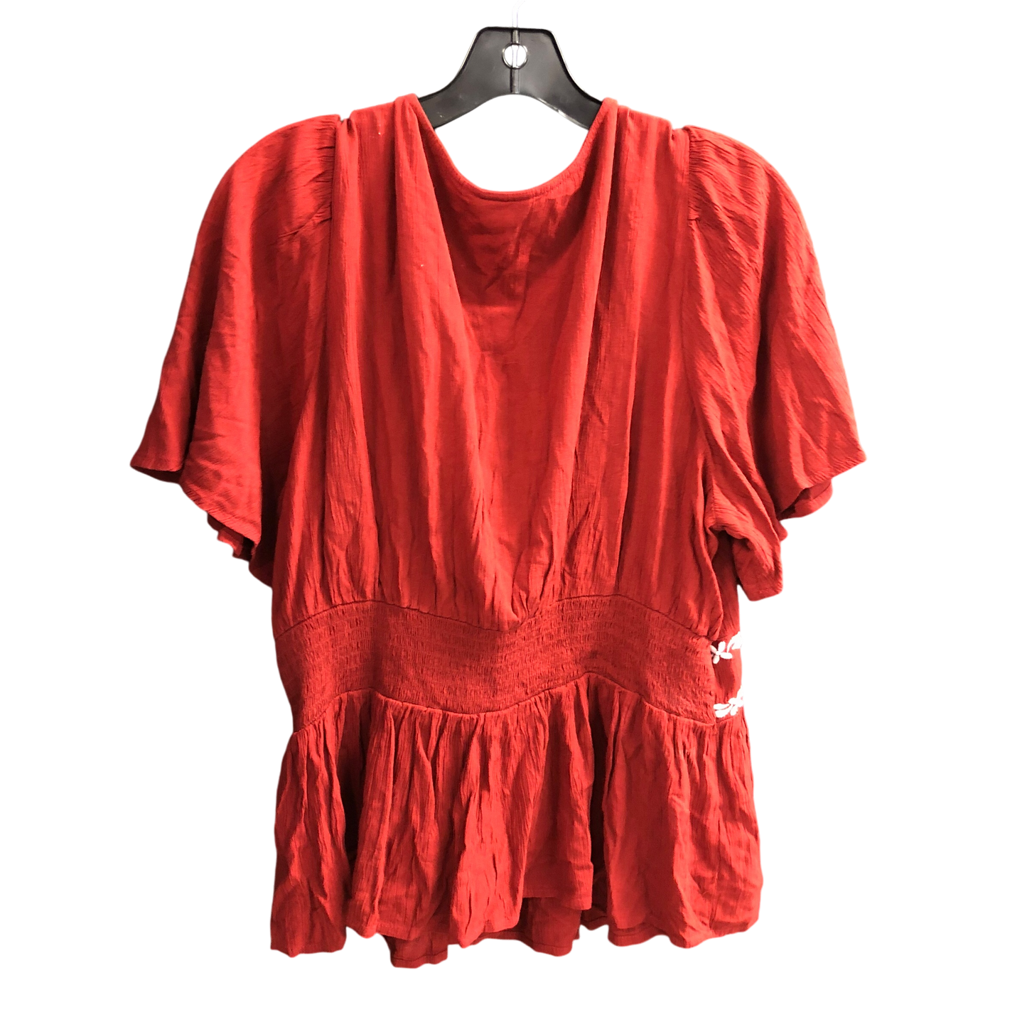 Top Short Sleeve By Knox Rose In Red & White, Size: Xl