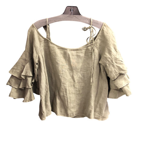 Top Short Sleeve By Zara Basic In Green, Size: M