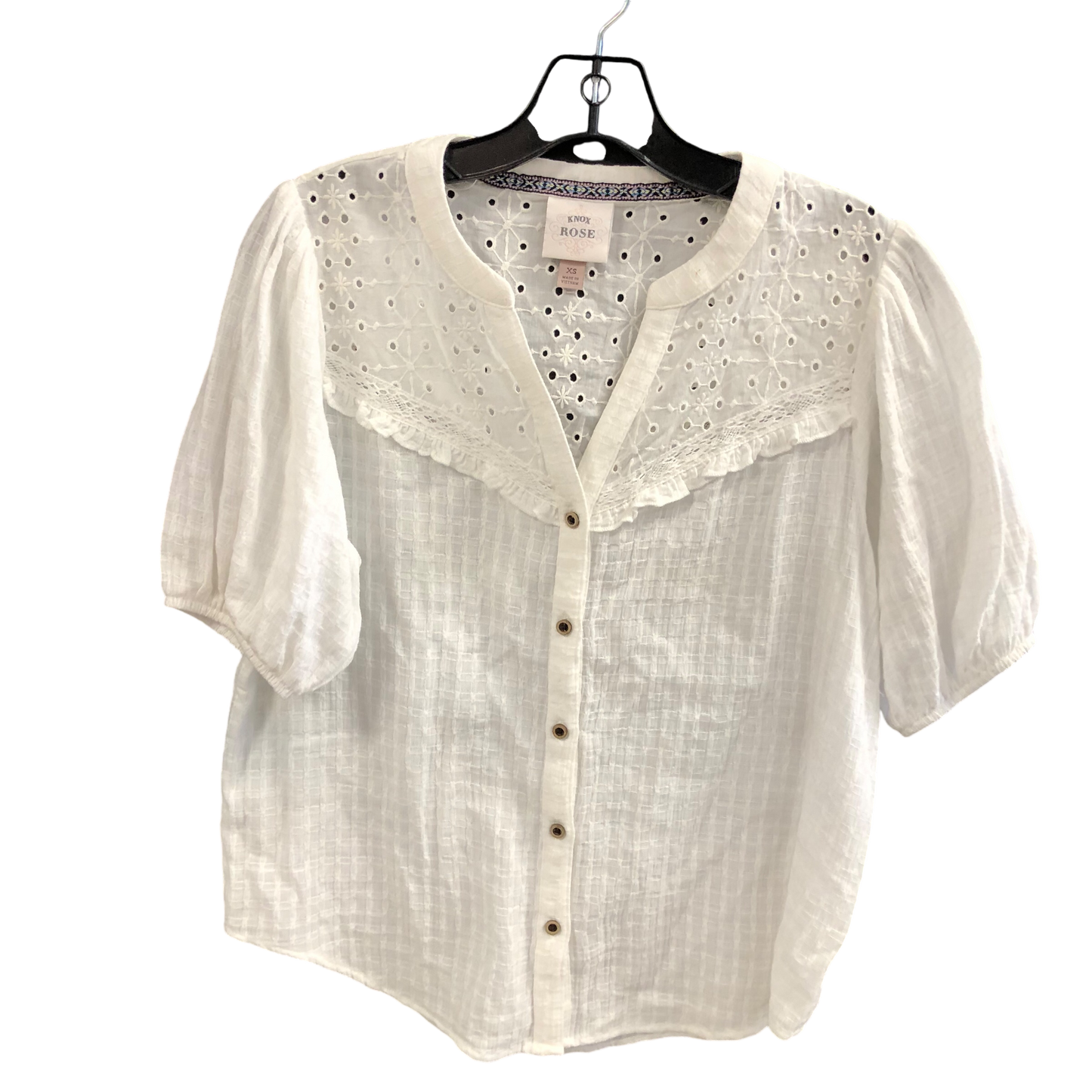 Top Short Sleeve By Knox Rose In White, Size: Xs