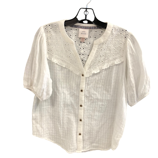 Top Short Sleeve By Knox Rose In White, Size: Xs