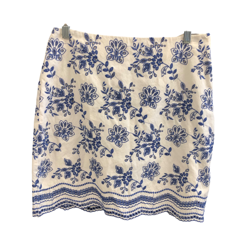 Skirt Mini & Short By Loft In Blue & White, Size: 4