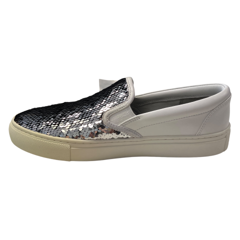 Shoes Designer By Tory Burch In Silver, Size: 7.5