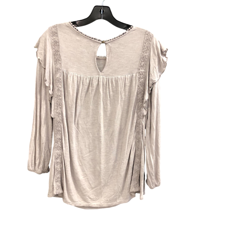 Top Long Sleeve By Knox Rose In Taupe, Size: M