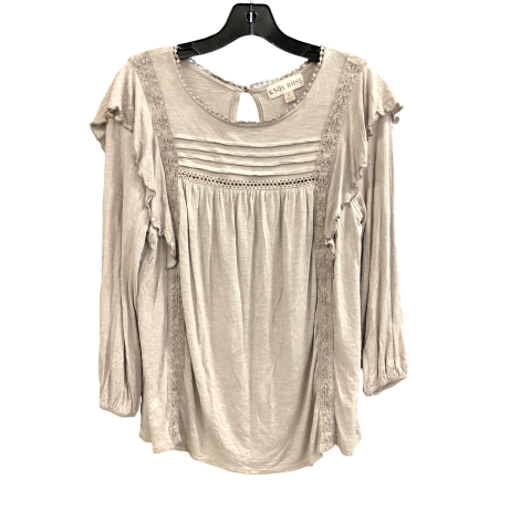 Top Long Sleeve By Knox Rose In Taupe, Size: M