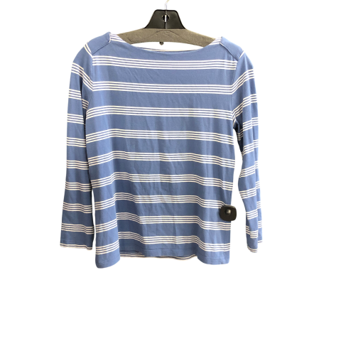 Top Long Sleeve By Anne Klein In Blue & White, Size: S