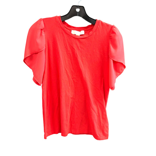 Top Short Sleeve By Michael By Michael Kors In Red, Size: Petite   S