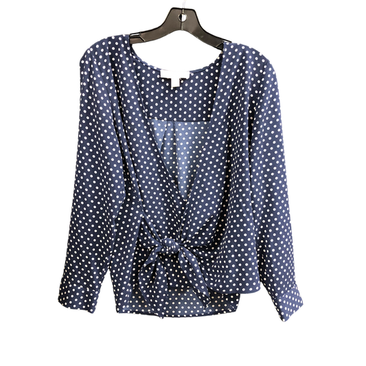 Top Long Sleeve By Michael By Michael Kors In Polkadot Pattern, Size: M