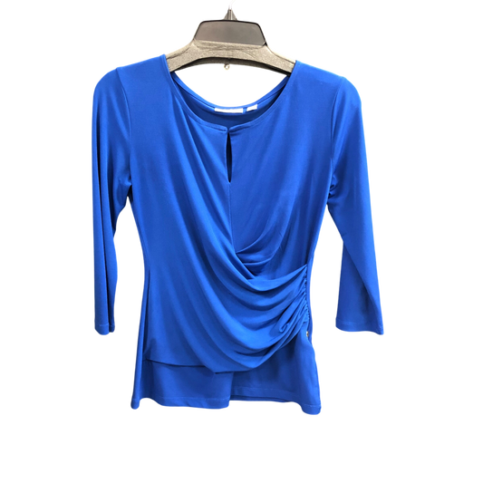 Top 3/4 Sleeve By New York And Co In Blue, Size: Xs