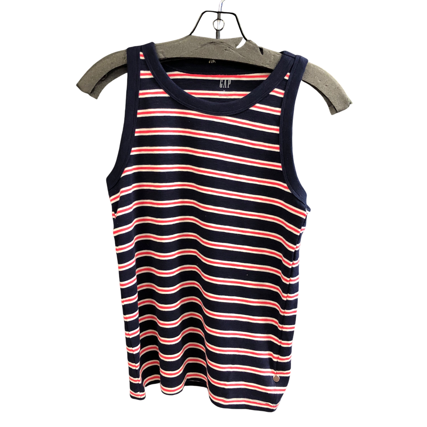 Top Sleeveless By Gap In Blue Red & White, Size: M