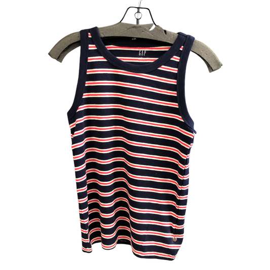 Top Sleeveless By Gap In Blue Red & White, Size: M