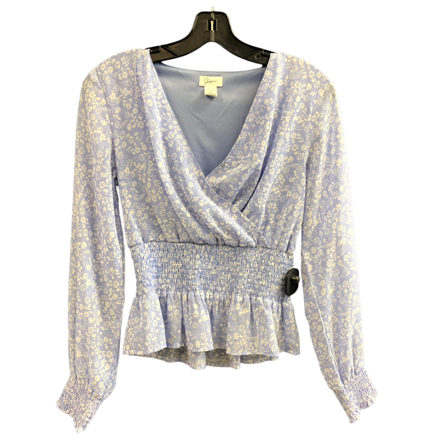 Top Long Sleeve By Japna In Blue & White, Size: Xs