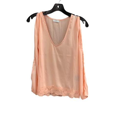 Top Long Sleeve Designer By Tobi In Peach, Size: S