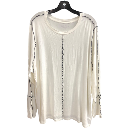 Top Long Sleeve By Ava & Viv In White, Size: 3x