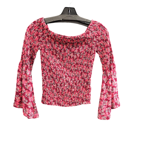 Top Long Sleeve By Express In Pink & Red, Size: S