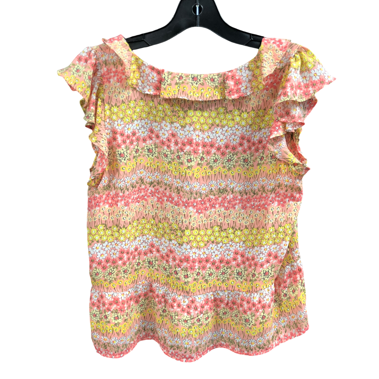 Top Sleeveless By Loft In Pink & Yellow, Size: S