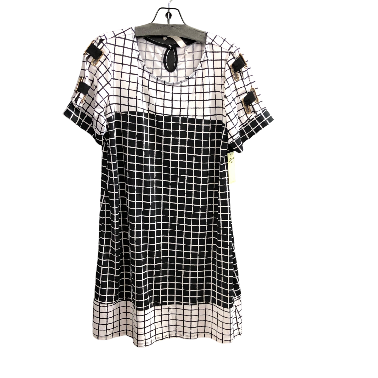 Dress Casual Short By Perseption Concept In Black & White, Size: M