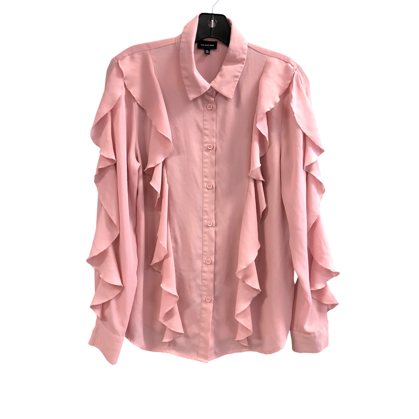 Top Long Sleeve By Who What Wear In Pink, Size: M