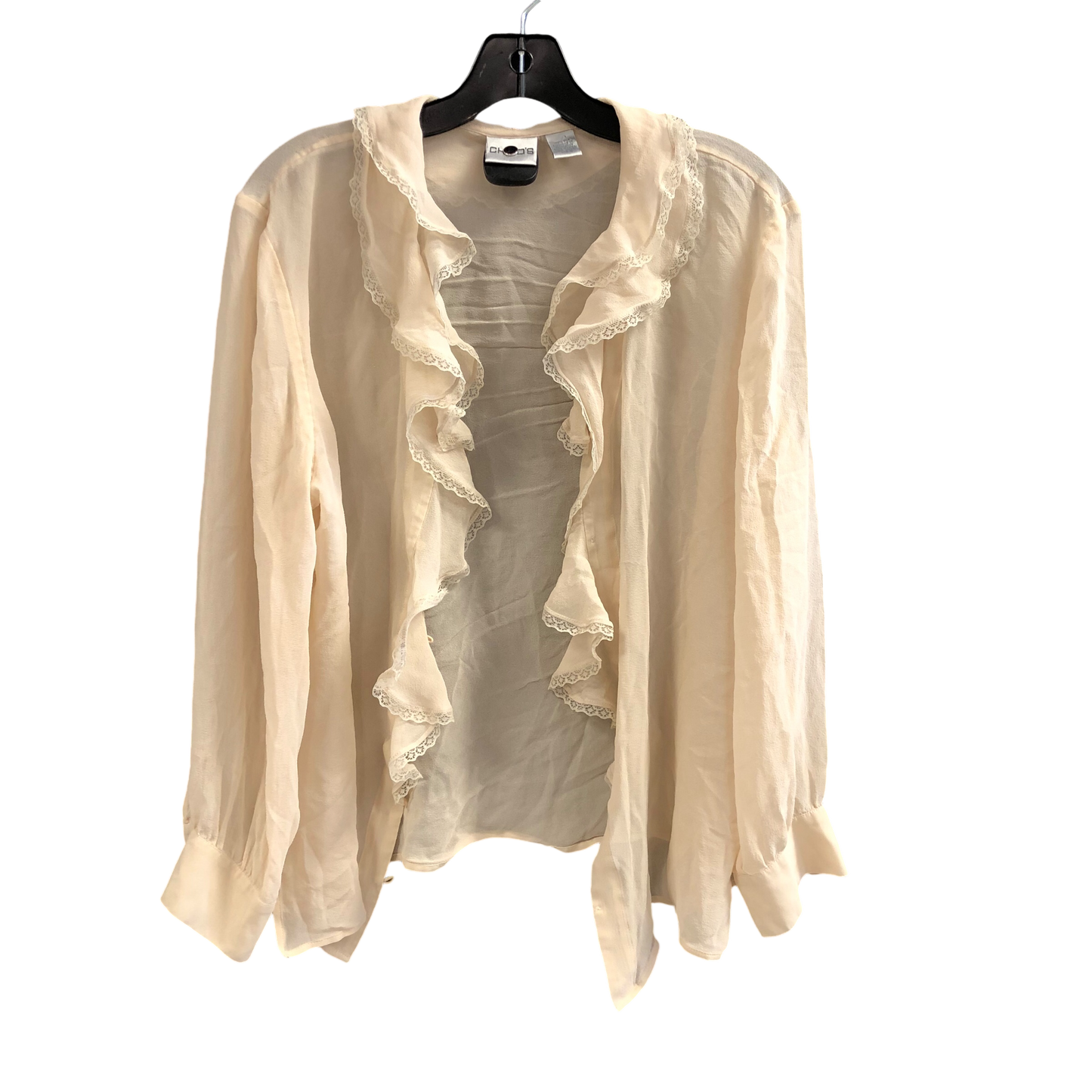 Top Long Sleeve By Chicos In Cream, Size: 3x