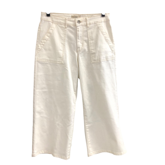 Jeans Wide Leg By Logo In White, Size: 6